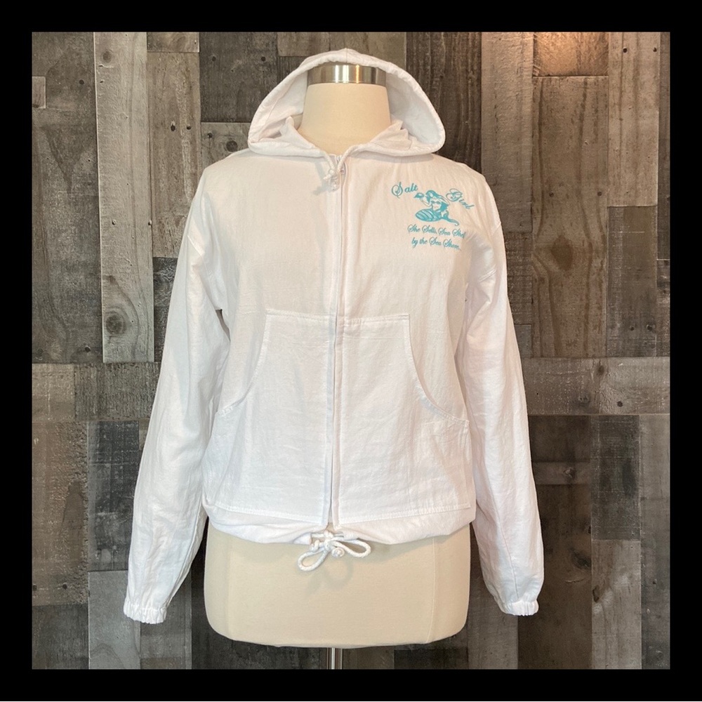 Salt Girl lightweight zip up hoodie small mermaid windbreaker beach spring
